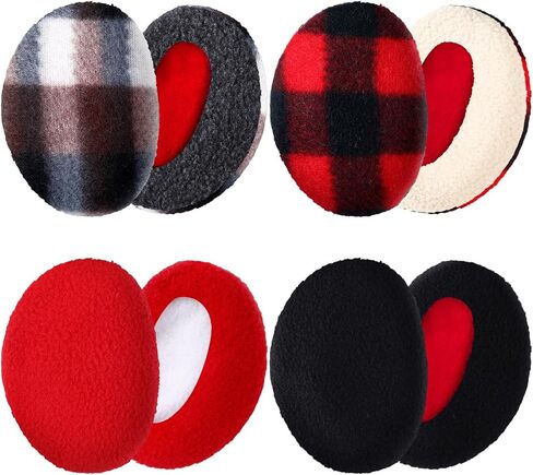 Geyoga 4 Pairs Bandless Ear Muffs Fleece Thick Winter Ear Covers Warmer Cold Weather for Women in Saudi Arabia
