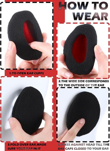 Geyoga 4 Pairs Bandless Ear Muffs Fleece Thick Winter Ear Covers Warmer Cold Weather for Women in Saudi Arabia