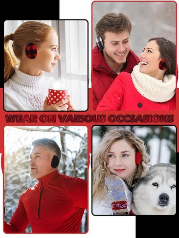 Geyoga 4 Pairs Bandless Ear Muffs Fleece Thick Winter Ear Covers Warmer Cold Weather for Women in Saudi Arabia