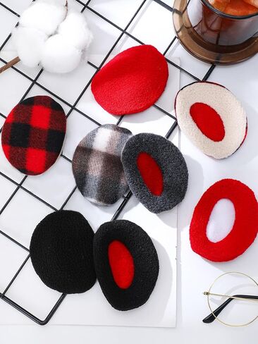 Geyoga 4 Pairs Bandless Ear Muffs Fleece Thick Winter Ear Covers Warmer Cold Weather for Women in Saudi Arabia