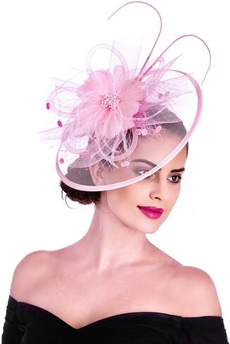 Lucky Leaf Women Girl Fascinators Hair Clip Hairpin Hat Feather Cocktail Wedding Tea Party Hat in Saudi Arabia