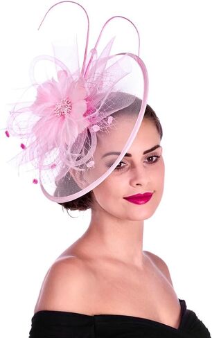 Lucky Leaf Women Girl Fascinators Hair Clip Hairpin Hat Feather Cocktail Wedding Tea Party Hat in Saudi Arabia