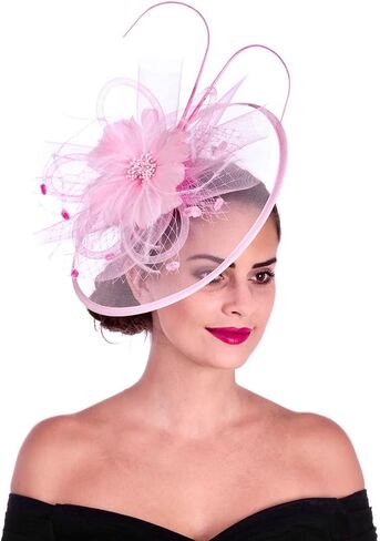 Lucky Leaf Women Girl Fascinators Hair Clip Hairpin Hat Feather Cocktail Wedding Tea Party Hat in Saudi Arabia