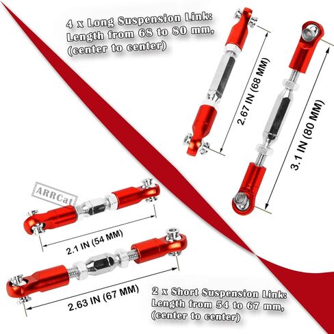 Turnbuckles Camber Links Upgrades Parts for 1/10 Senton MEGA550 4X4/Granite MEGA550 4X4 RC Truck,6PCS Aluminum Adjustable Turnbuckles,Replace AR330446 AR330515,Dark Blue in Kuwait