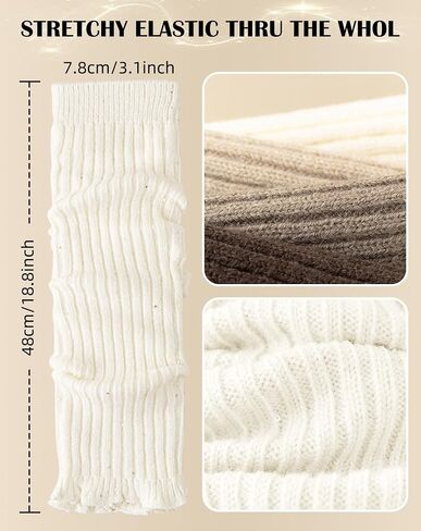 Yawlsow Leg Warmers for Women Girls Y2k Knit Ruffle Leg Warmer Winter with Sequin, Kawaii Long Sock Goth Harajuku Accessories in Saudi Arabia
