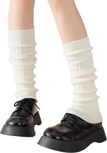 Yawlsow Leg Warmers for Women Girls Y2k Knit Ruffle Leg Warmer Winter with Sequin, Kawaii Long Sock Goth Harajuku Accessories in Saudi Arabia