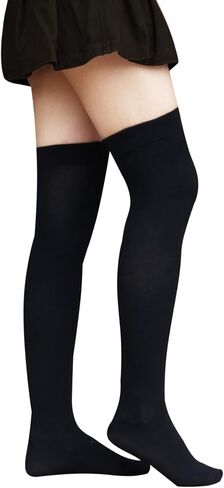 BestJybt نساء الفخذ جوارب عالية القطن دافئ فوق جوارب الركبة الطويلة ركبة الجوارب الحذاء عالية الساق أكثر دفئا in Kuwait