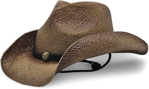 Peter Grimm Straw Round Up Cowboy Hat – Stylish and Versatile Straw Hat for Men and Women - One Size in Saudi Arabia