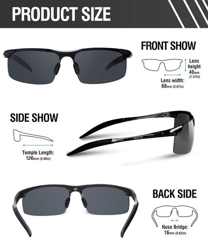 DUCO Mens Sports Polarized Sunglasses UV Protection Sunglasses for Men 8177s in Saudi Arabia