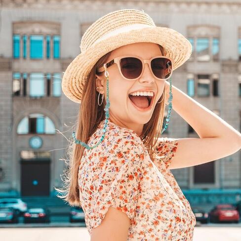 سلسلة نظارات بلوري بيلون للنساء ، حاملي نظارات العين حول الرقبة ، حزام نظارة شمسية أنيقة in Kuwait