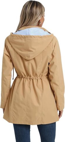 SaphiRose Women's Long Rain Jacket Waterproof Rain Coat with Hood Outdoor Light Raincoats Windbreaker in Saudi Arabia