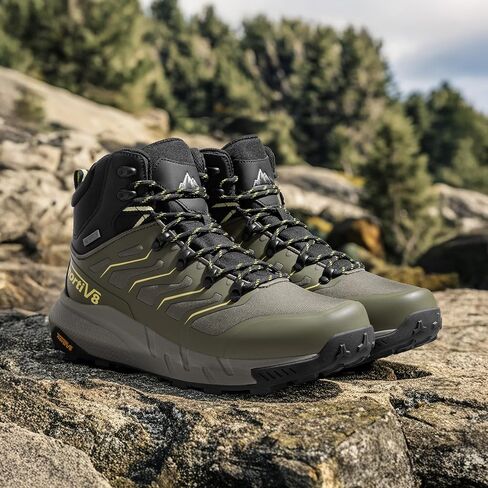 NORTIV 8 Men's Lightweight Hiking Boots Waterproof Breathable Outdoor Trekking Camping Ankle Boots Fern in Saudi Arabia