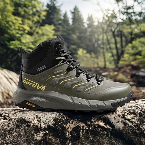 NORTIV 8 Men's Lightweight Hiking Boots Waterproof Breathable Outdoor Trekking Camping Ankle Boots Fern in Saudi Arabia