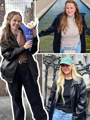 hathne Women's Oversized Leather Jackets Faux Zip Up Fall Fashion Motorcycle Jackets Coats Winter Clothes in Saudi Arabia
