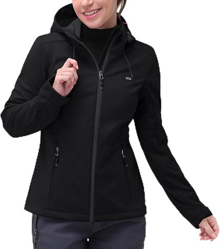 33,000ft Women's Softshell Jacket with Hood Waterproof Lightweight Windbreaker Windproof Rain Shell Jacket for Outdoor Hiking in Saudi Arabia