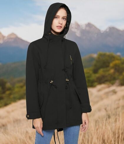 السترات العسكرية العسكرية غير الرسمية للسيدات ANORAK فائدة عالية الخصر الرباط ZIP UP غطاء محرك السيارة in Kuwait