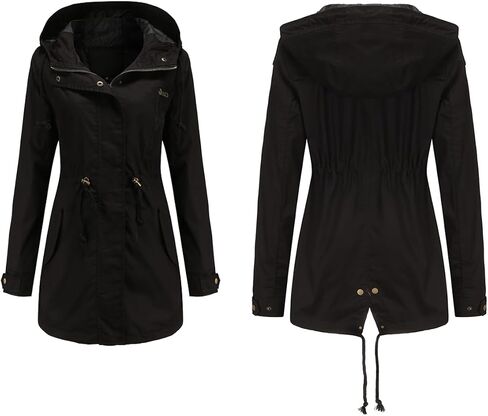 السترات العسكرية العسكرية غير الرسمية للسيدات ANORAK فائدة عالية الخصر الرباط ZIP UP غطاء محرك السيارة in Kuwait