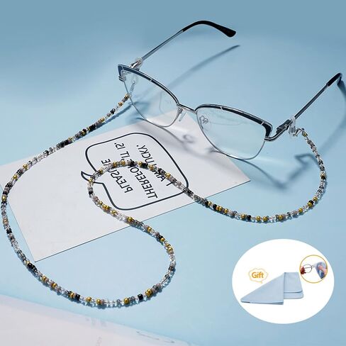BILIONE 4Pcs Beaded Eyeglass Chains for Women & Girls, Sunglass Holder Strap Around Neck, Acrylic Glasses Hanger Keeper in Saudi Arabia