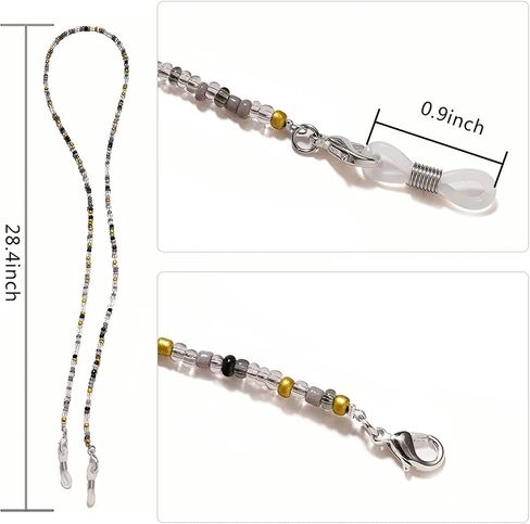 BILIONE 4Pcs Beaded Eyeglass Chains for Women & Girls, Sunglass Holder Strap Around Neck, Acrylic Glasses Hanger Keeper in Saudi Arabia