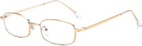 FEISEDY Vintage Blue Light Glasses for Women Metal Y2K Rectangle Glasses Gold Silver Fake Nerd Eyewear Frame B0271 in Saudi Arabia