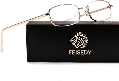 FEISEDY Vintage Blue Light Glasses for Women Metal Y2K Rectangle Glasses Gold Silver Fake Nerd Eyewear Frame B0271 in Saudi Arabia