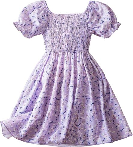 nnjxd فتاة صغيرة الفتاة الأزهار فستان الأميرة Girls Casaul مطبوعة A-Line Sundress in Kuwait