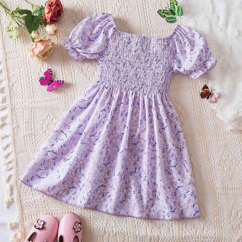 nnjxd فتاة صغيرة الفتاة الأزهار فستان الأميرة Girls Casaul مطبوعة A-Line Sundress in Kuwait