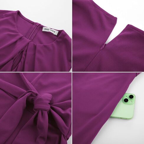 GRACE KARIN Women 2025 Summer Work Dress Sleeveless Tie Waist Elegant Party Cocktail A Line Flowy Midi Dresses with Pockets in Saudi Arabia