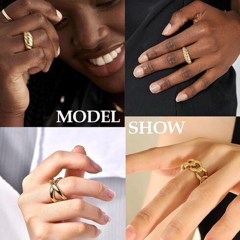 Chunky Gold Stackable Rings Set for Women,Vintage Knuckle Rings Dainty Hollow Carved Joint Finger Midi Rings Pack Adjustable Signet Rings Jewelry Mixed Size in Kuwait