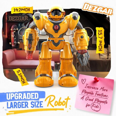 Bezgar TR300 Robot Toys for Kids - Smart Programmable ، Dance Remote Control Emo Robot مع 22 إجراء ، يدعم 78 تعبيرًا متغيرًا ، 3 4 5 6 7 7 in Kuwait