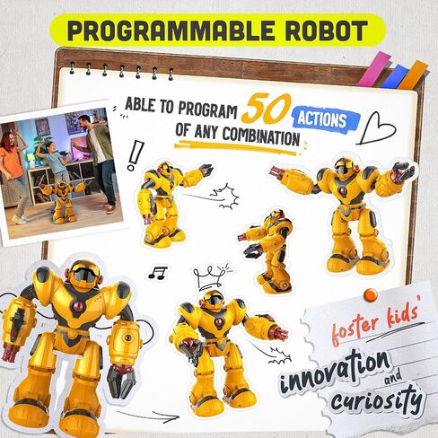 Bezgar TR300 Robot Toys for Kids - Smart Programmable ، Dance Remote Control Emo Robot مع 22 إجراء ، يدعم 78 تعبيرًا متغيرًا ، 3 4 5 6 7 7 in Kuwait