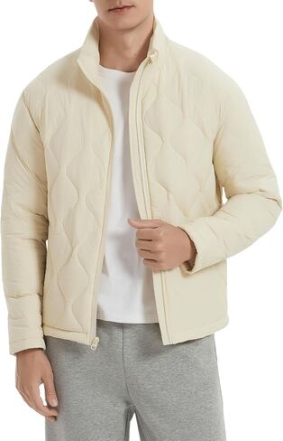 Orolay Men's Lightweight Quilted Bomber Jackets Full Zip Winter Down Coat Water Repellent Casual Outerwear in Kuwait