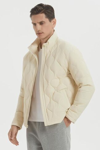 Orolay Men's Lightweight Quilted Bomber Jackets Full Zip Winter Down Coat Water Repellent Casual Outerwear in Kuwait