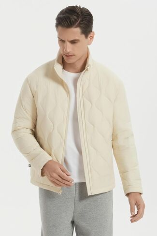 Orolay Men's Lightweight Quilted Bomber Jackets Full Zip Winter Down Coat Water Repellent Casual Outerwear in Kuwait