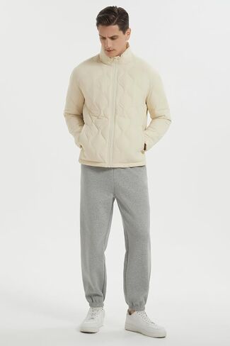 Orolay Men's Lightweight Quilted Bomber Jackets Full Zip Winter Down Coat Water Repellent Casual Outerwear in Kuwait