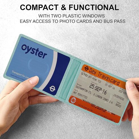 ALLEN & MATE Genuine Leather Bus Pass Travel Card Holder/Driving License Oyster, Minimalist Wallet Credit Card Holder (Brown Premium) in Kuwait