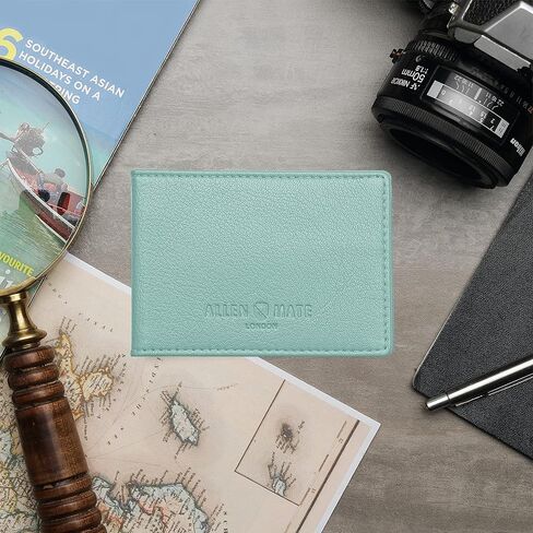 ALLEN & MATE Genuine Leather Bus Pass Travel Card Holder/Driving License Oyster, Minimalist Wallet Credit Card Holder (Brown Premium) in Kuwait