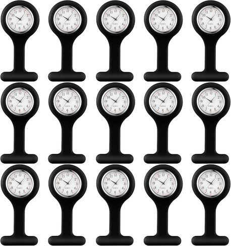 Kenning 15 Pack Clip on Nurse Watches for Women Men, Silicone Lapel Pin Pocket Fob Stethoscope Watches with Second Hand for Doctor Nurse Student Graduation Xmas Birthday Gifts in Kuwait