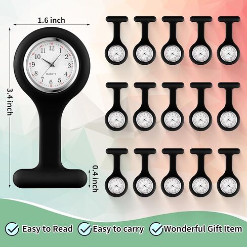 Kenning 15 Pack Clip on Nurse Watches for Women Men, Silicone Lapel Pin Pocket Fob Stethoscope Watches with Second Hand for Doctor Nurse Student Graduation Xmas Birthday Gifts in Kuwait