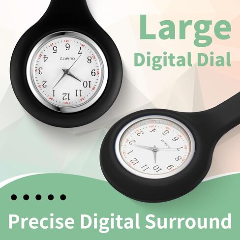 Kenning 15 Pack Clip on Nurse Watches for Women Men, Silicone Lapel Pin Pocket Fob Stethoscope Watches with Second Hand for Doctor Nurse Student Graduation Xmas Birthday Gifts in Kuwait