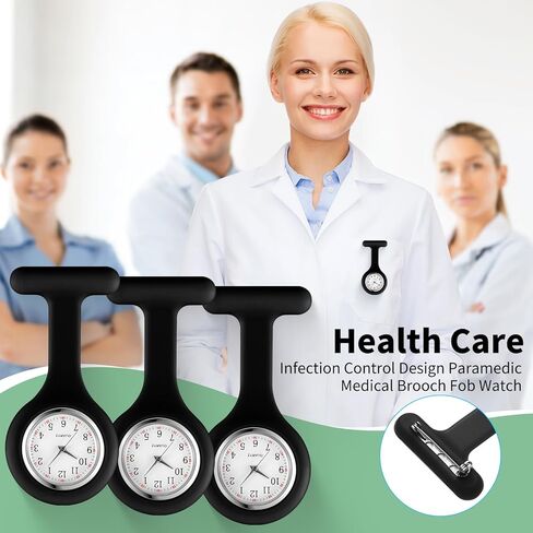 Kenning 15 Pack Clip on Nurse Watches for Women Men, Silicone Lapel Pin Pocket Fob Stethoscope Watches with Second Hand for Doctor Nurse Student Graduation Xmas Birthday Gifts in Kuwait