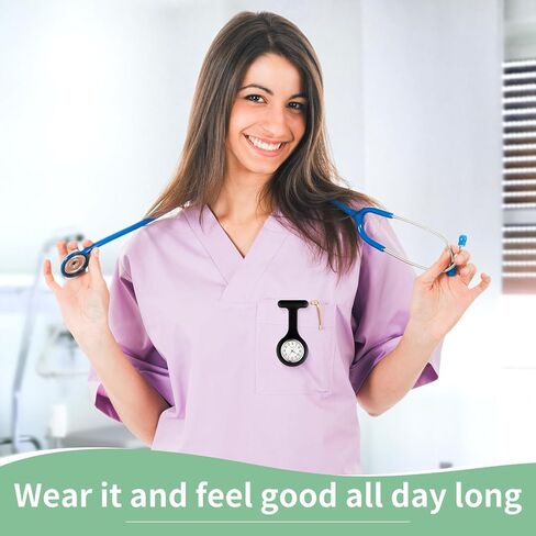 Kenning 15 Pack Clip on Nurse Watches for Women Men, Silicone Lapel Pin Pocket Fob Stethoscope Watches with Second Hand for Doctor Nurse Student Graduation Xmas Birthday Gifts in Kuwait