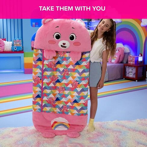 Happy Nappers: Care Bears Sleep Sack Medium - Wish Bear - 54 x 20, 2-in-1: Plush Character Opens Into Sleeping Bag, Soft Nap & Play Animal, Kids 3+ in Saudi Arabia