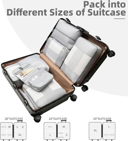 BAGAIL 6 Set/8 Set/10 Set Packing Cubes Various Sizes Packing Organizer for Travel Accessories Luggage Carry On Suitcase in Saudi Arabia