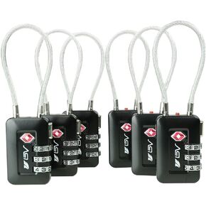 TSA Accepted Luggage Travel Lock, Set-Your-Own Combination Lock for School Gym Locker, Luggage Suitcase Baggage Locks, Filing Cabinets, Toolbox, Case (Black, 2 Pack)