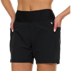 Hurley 5"/7" High Waisted Swim Shorts Women, Board Shorts with Pockets & Inner Liner, Quick Dry Swim Trunk, UPF 50+