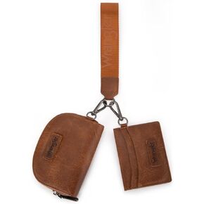 Montana West Wrangler Keychain Wallet Wrstlet Wartlets for Women Dual Pouch Wristlet RFID حظر حامل بطاقة الائتمان محفظة