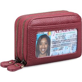 GOIACII Small Genuine Leather Wallet for Women, RFID Blocking Credit Card Holder Wallet