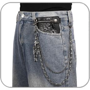 Skeleton Wallet Chain Biker Jean Pocket Chain Unisex Pant Trouser Skull Chain for Men