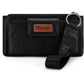 X Wrangler Brown Wristlet Wallet Minimalist Clutch Womens Womens Wallet RFID CATES ومنظمي الأموال مع محفظة العملة والشرطة السلسة in Saudi Arabia
